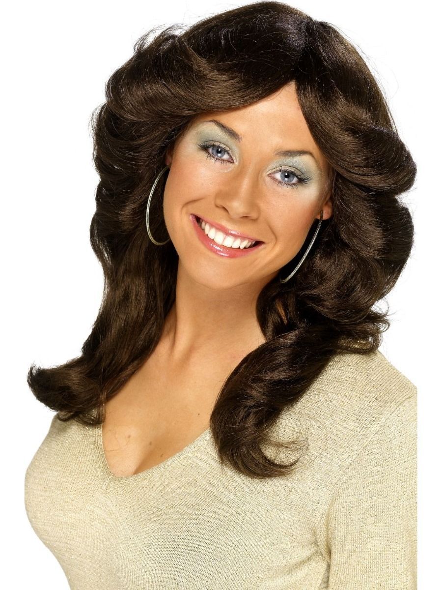 Women's Golden Big Wave Bangs Curly Hair Wig Long Curls