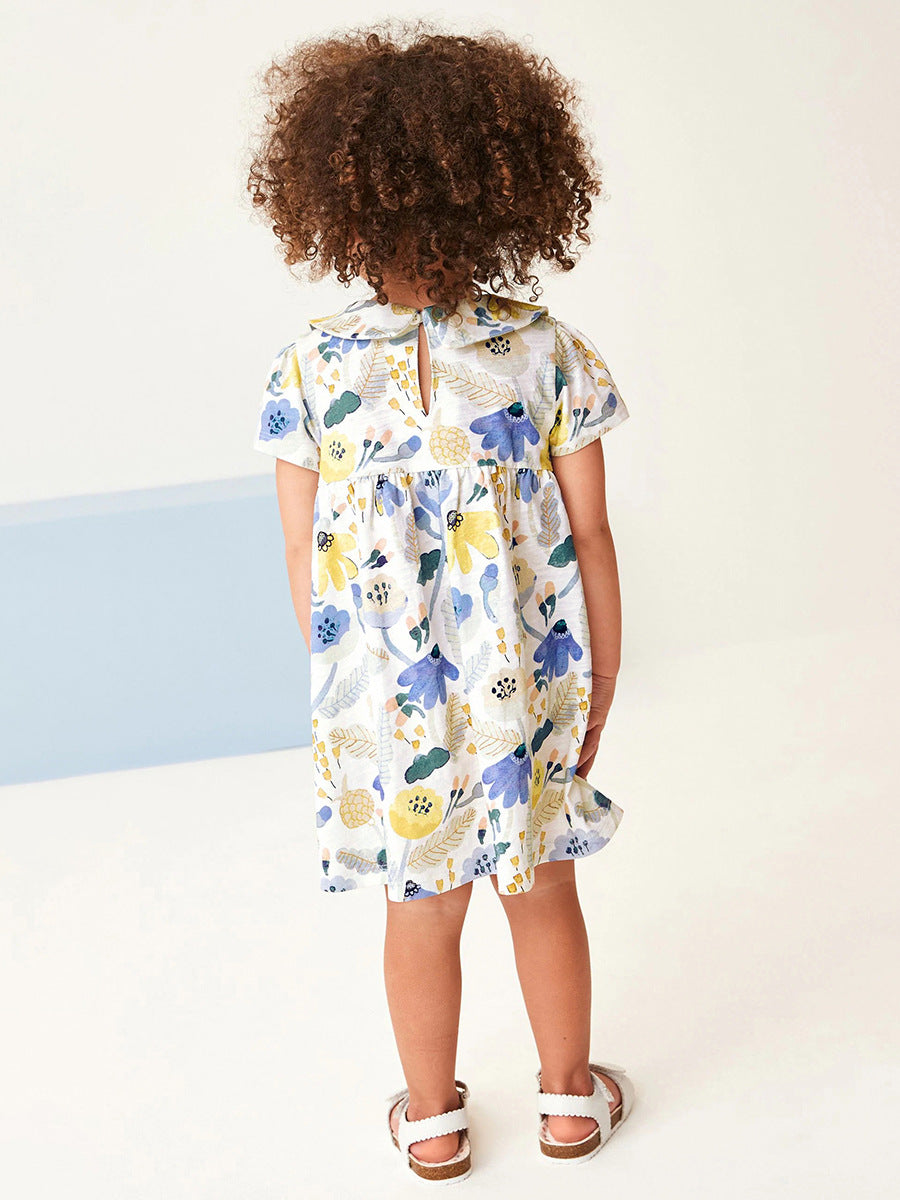 Watermark Cotton Skirt Cute Flowers Princess Children's Dress