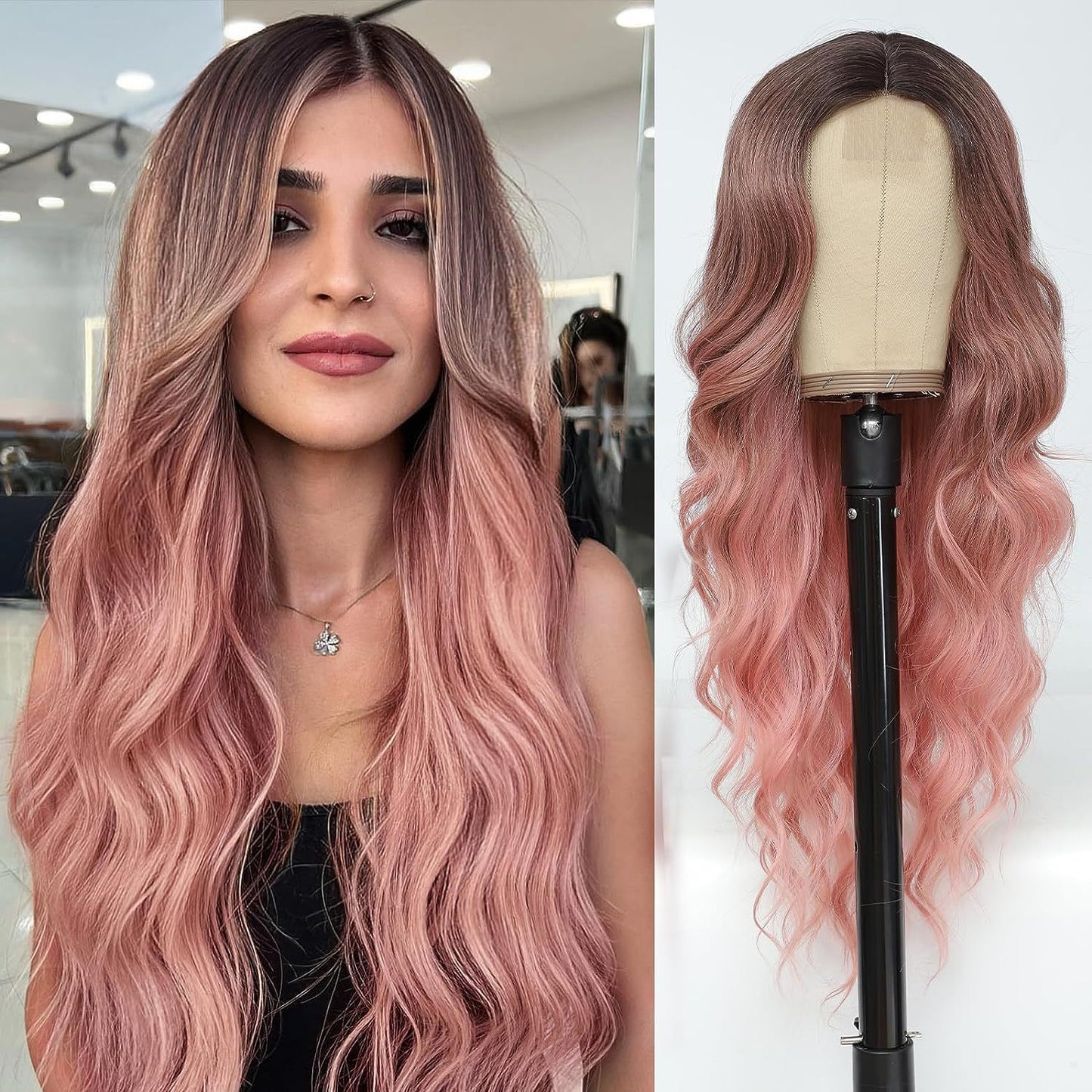 Women's Medium Large Wave Curly Hair Headgear Wig Long Curls