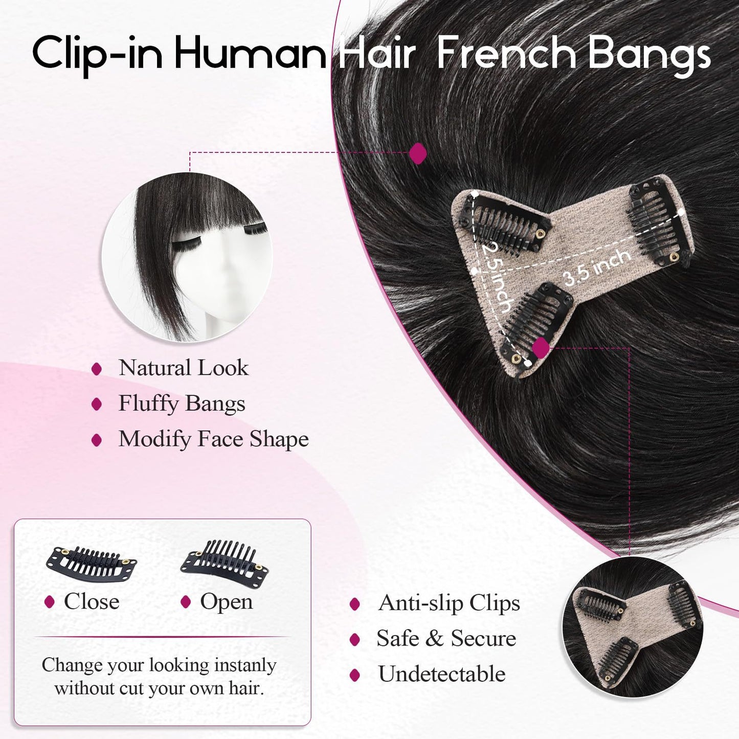 Hair Cartoon Straight Lightweight Breathable Hand-woven Seamless Forehead Piece Natural Wig Bangs