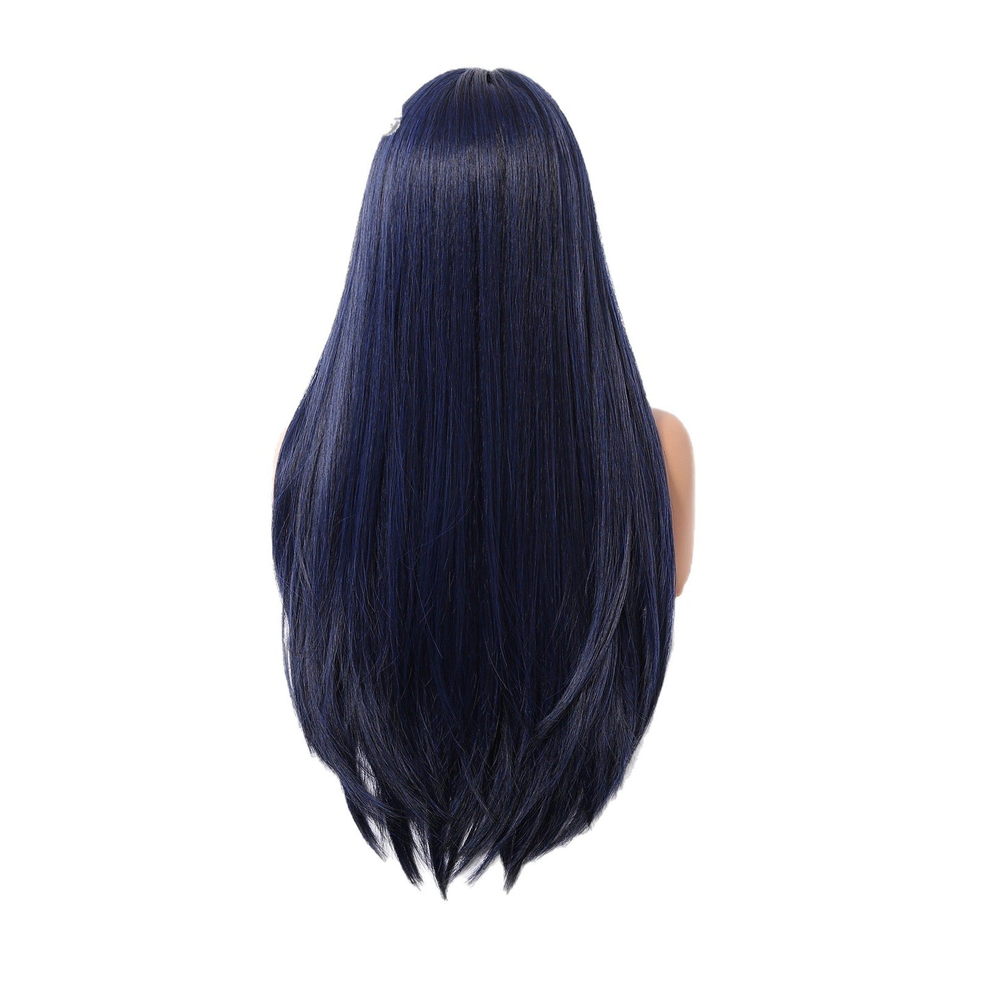 Women's Hair Blue Korean Style Realistic Mid-length Natural Long Straight Wig