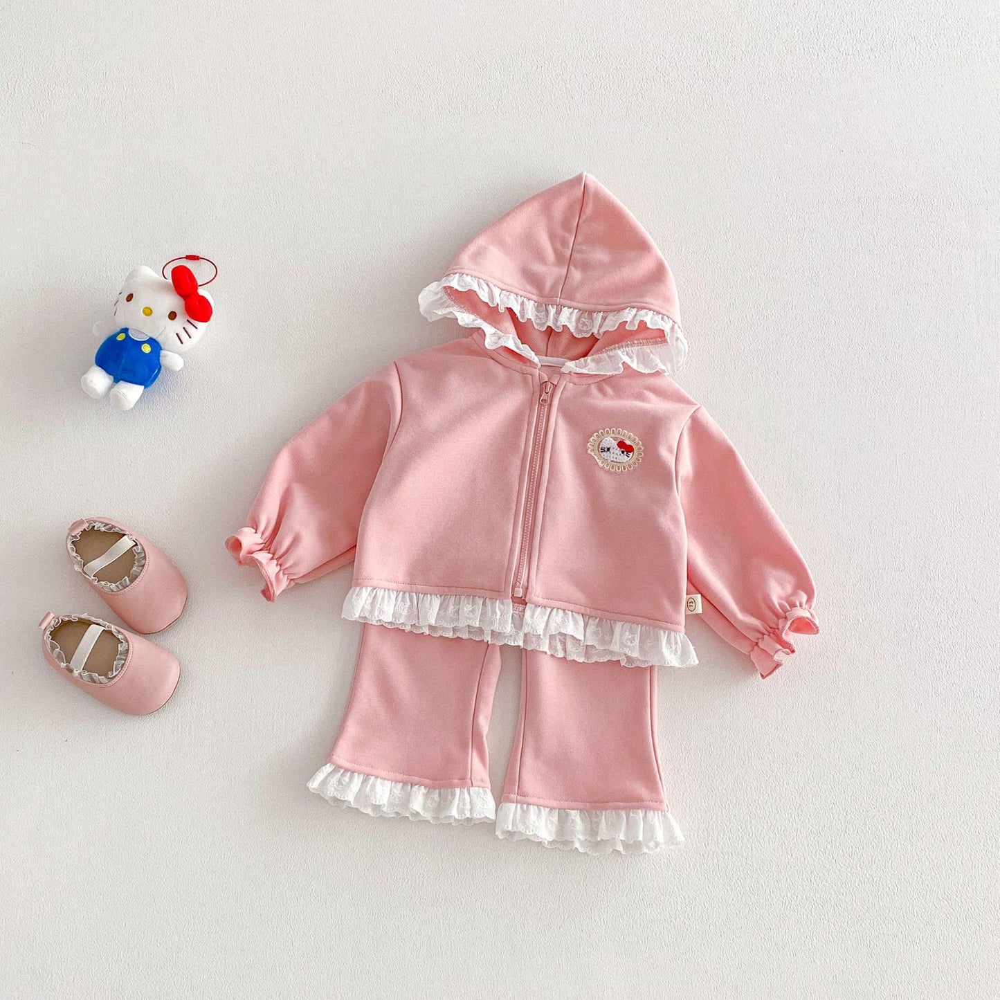 Korean Set Spring Foreign Style Labeling Hooded Children's Suit