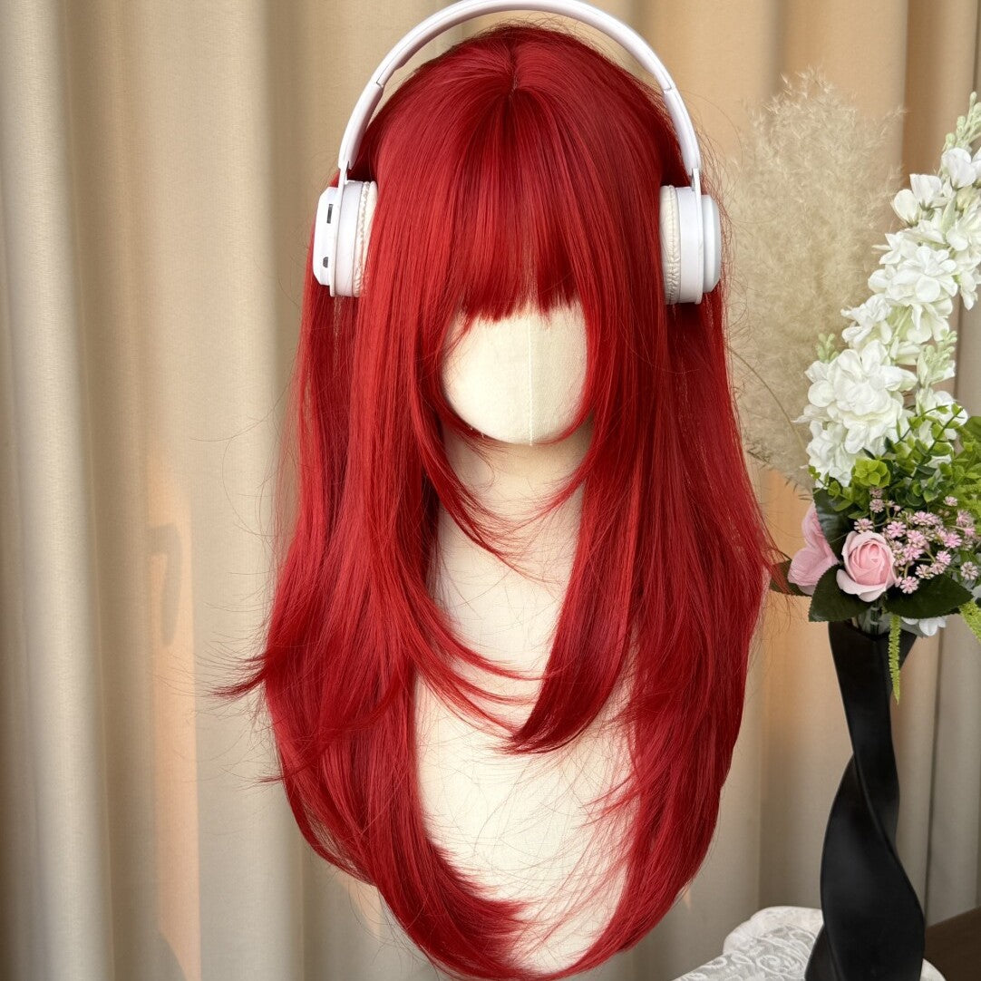 Hairpiece Sea High Level Air Bangs Hair Sweet Princess Long Straight Wig