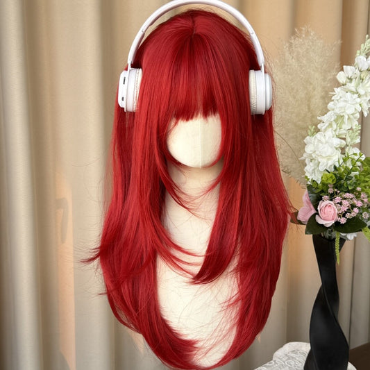 Hairpiece Sea High Level Air Bangs Hair Sweet Princess Long Straight Wig
