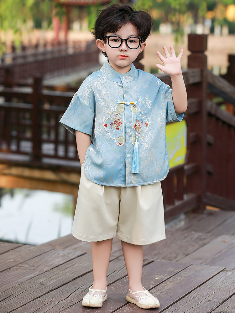 Children's Short Sleeve Tang Costume Han Summer Dragon Boat Festival Children's Suit