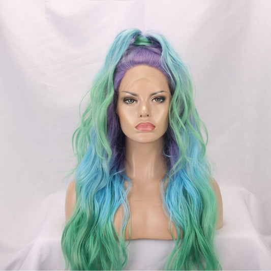 Women's Curly Chemical Fiber Big Wave Natural Front Head Sleeve Lace Wig Long Curls