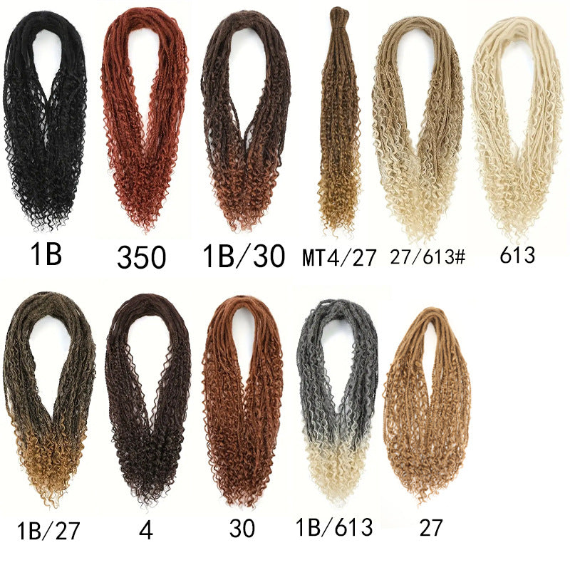 Dreadlocks Double-tailed Rolled Tail Three-strand Braid Wig Ponytail