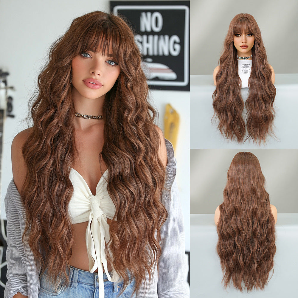 Lolita Female Super Curly Hair Natural Style Big Wave Straight Wig Long Curls