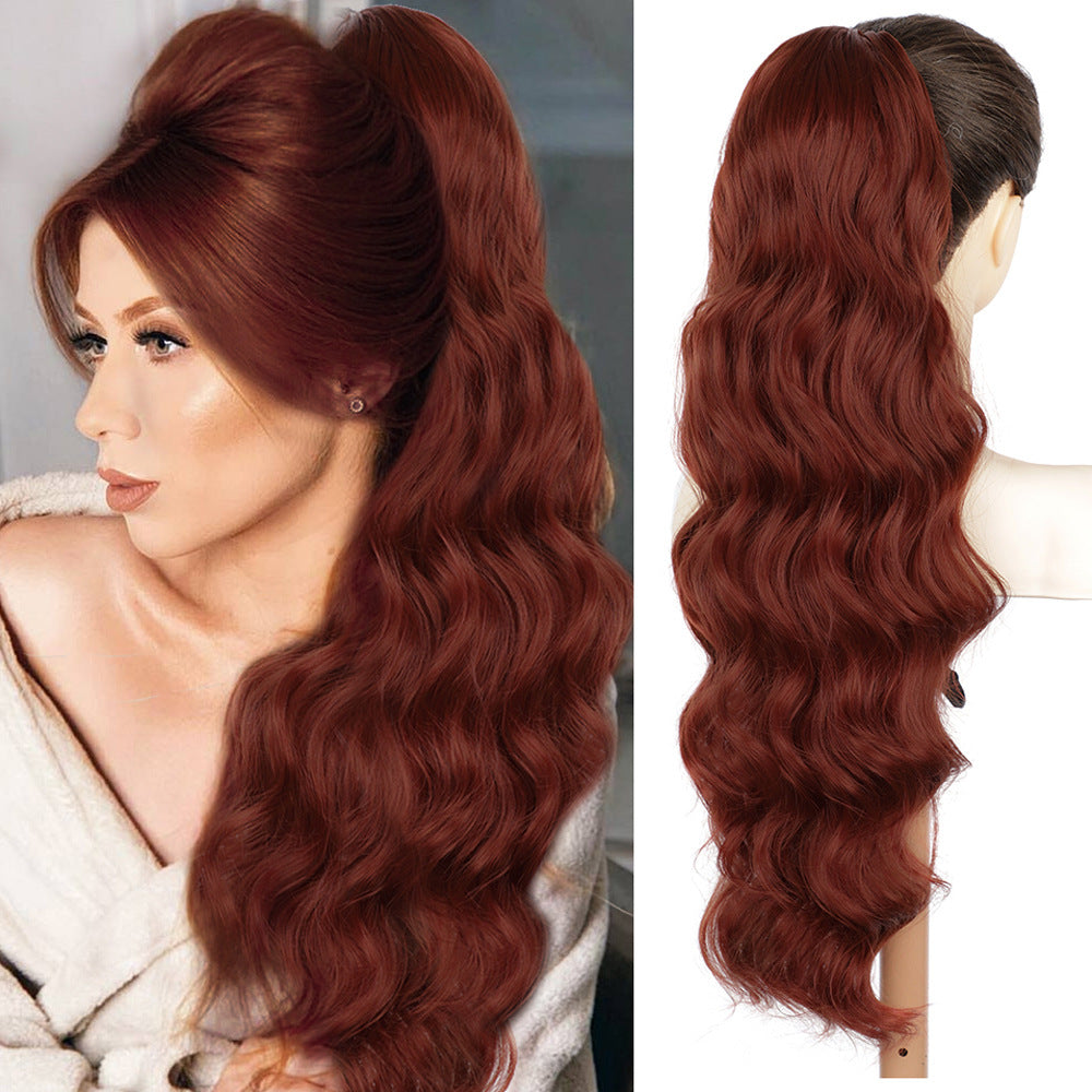 Women's Fiber Drawstring Hair Extension Big Wave Chemical Wig Ponytail