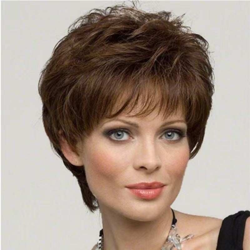 New Women's Mixed Color Chemical Fiber Wig Short Curly Hair