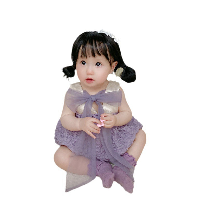 Summer Thin Rompers Sleeveless Princess Western Style Days Old One Jumpsuit, Climbing Suit