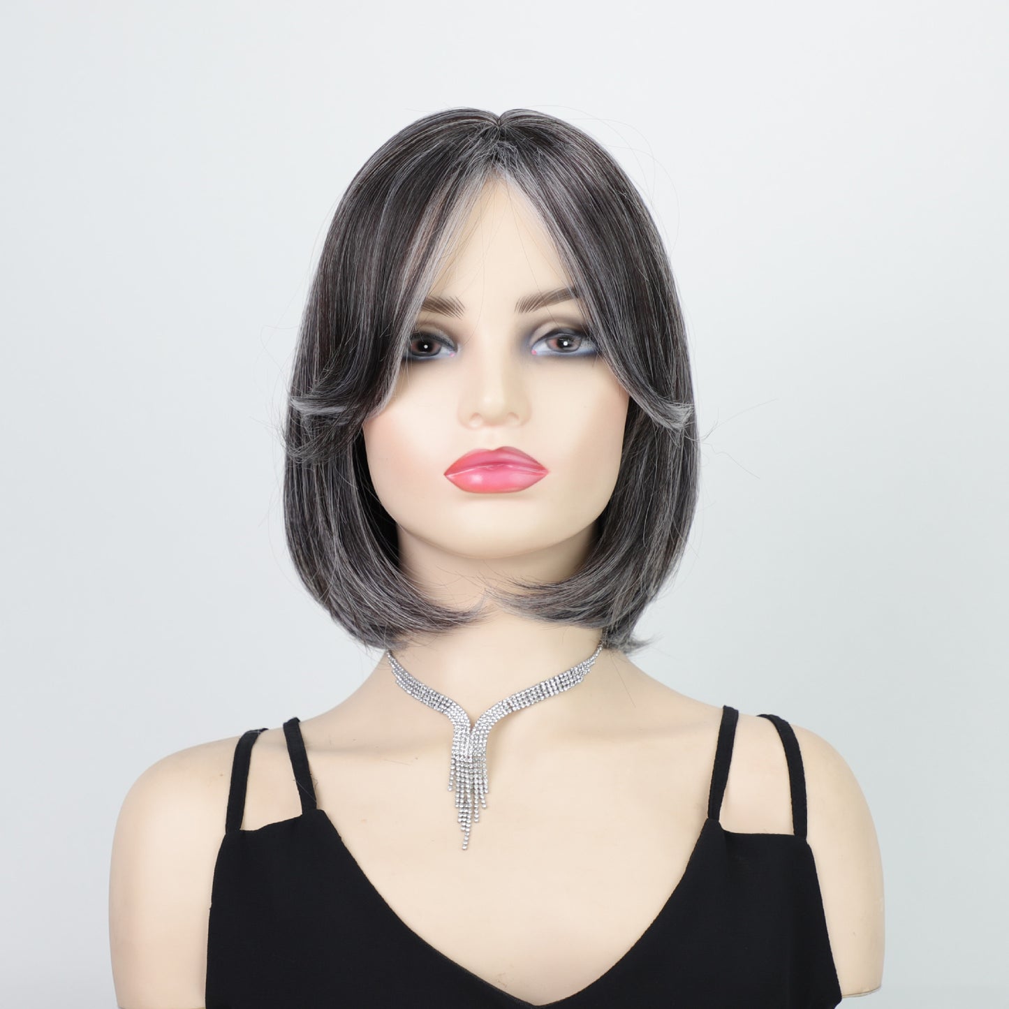 Pretty Female Bangs Chemical Fiber Sheath Wig Short Straight Hair