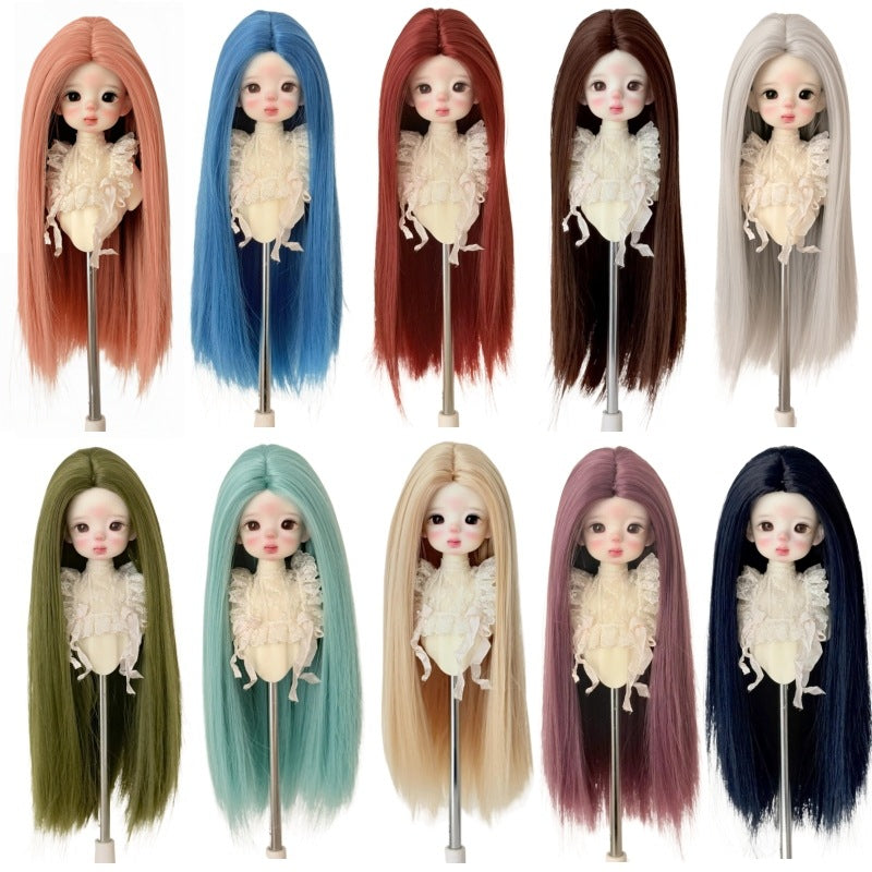 Doll Hair Accessories Blythe Soft Silk Medium Long Straight Dress Cos Wig