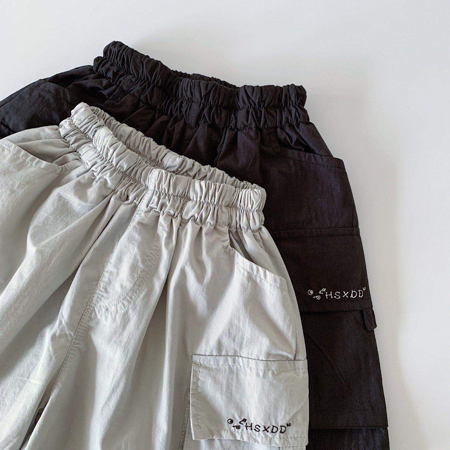 Children's Summer Korean Style Pocket Overalls Solid Color Children's Pants