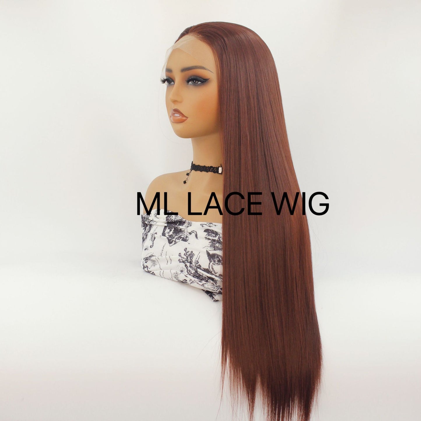 Synthetic Chemical Fiber Hairline Suitable For Ladies High Temperature Resistant Long Straight Wig