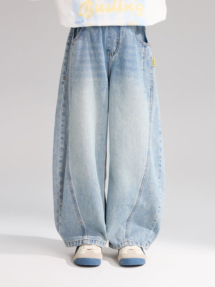 Women's & Children's Pudding Summer Wear Trousers Jeans Straight Children's Pants