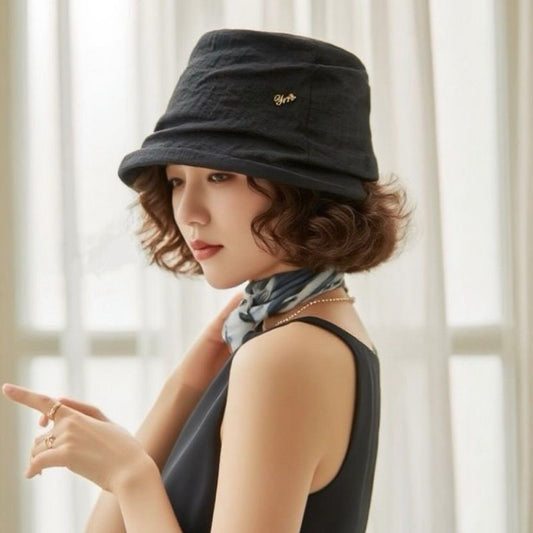 Summer Hat Integrated Bucket Sun Protection Shade Wig Short Curly Hair