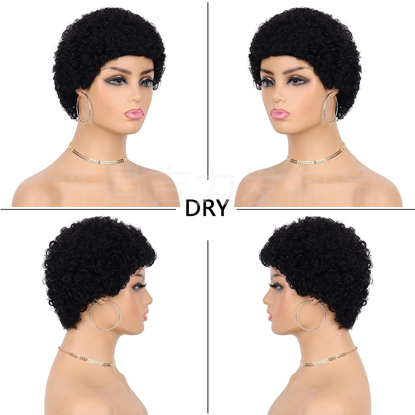 New Full Mechanism African Roll Human Real Hair Wig