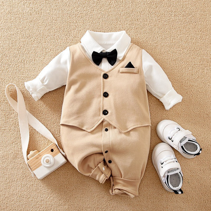 Jumpsuit Gentleman Clothes Long Sleeve Infant Jumpsuit, Climbing Suit