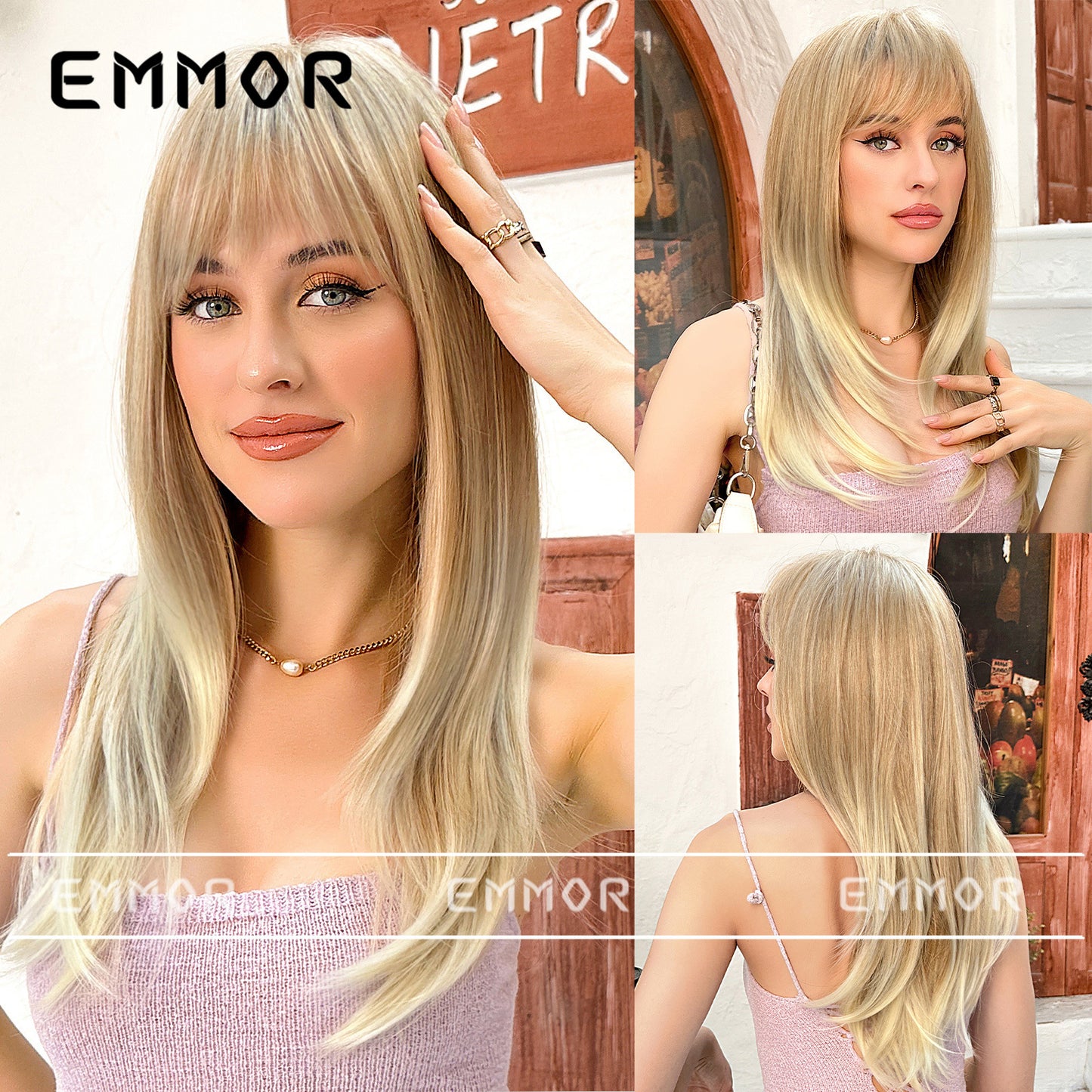 Style Bangs Hair High-level Matte Natural Face Long Straight Wig
