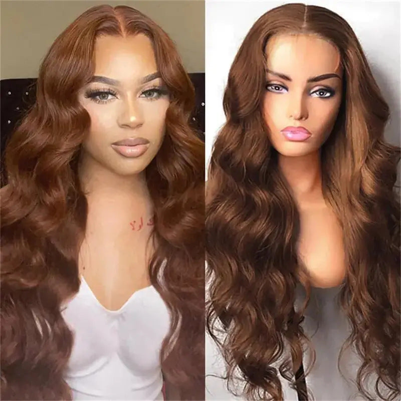 Women's Natural Fiber Front Lace Medium Large Wave Curly Hair Wig Long Curls