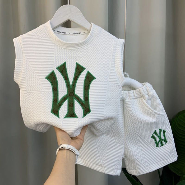 Children's Embroidered Vest Clothes Cool Handsome Summer Children's Suit