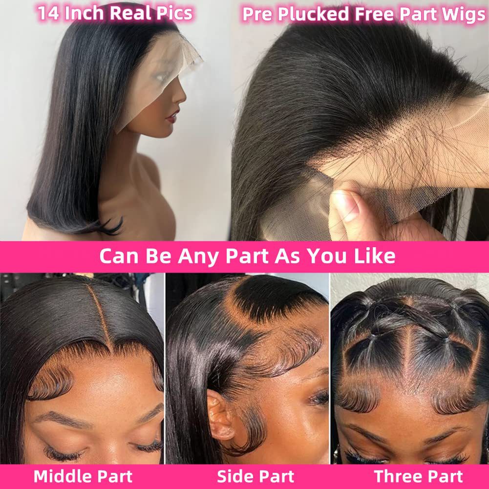 Pretty Women's Lace Natural Color Free Wig Short Straight Hair