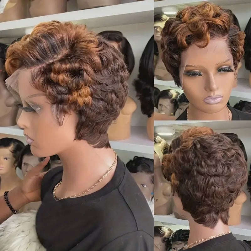 Fashion Super Head Cover African Front Wig Short Curly Hair