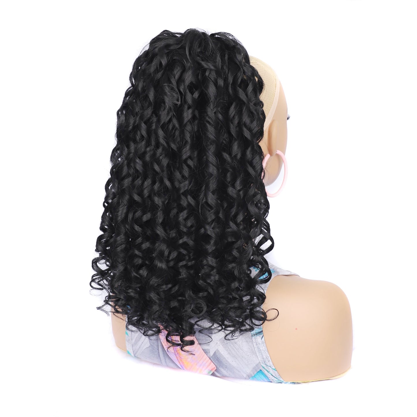 Mid-length Curly Hair Spring Roll Roman Retro Wig Ponytail