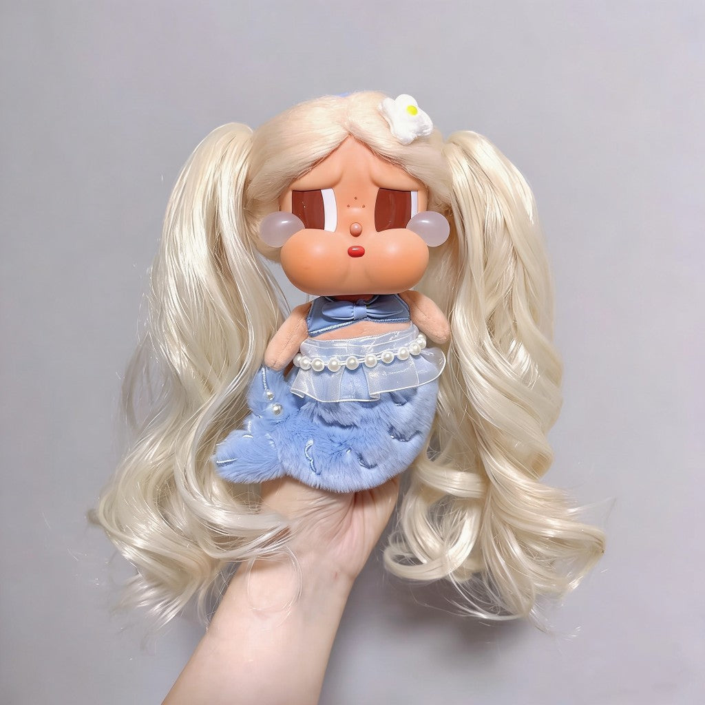 Crying Double Ponytail Curly Doll With Other Wig