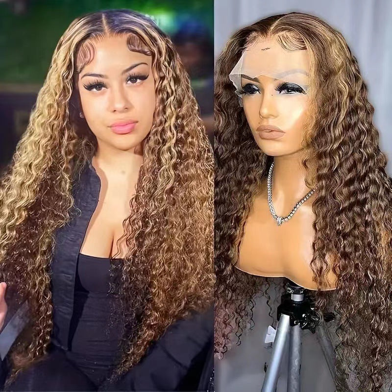 Lace Curly Hair Fluffy Big Wave Half Wig Long Curls