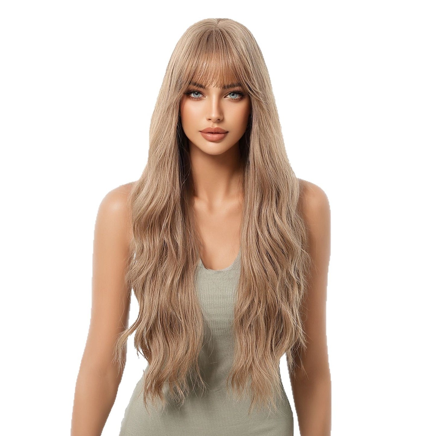 Tea Brown Big Wave Curly Full Wig Long Curls