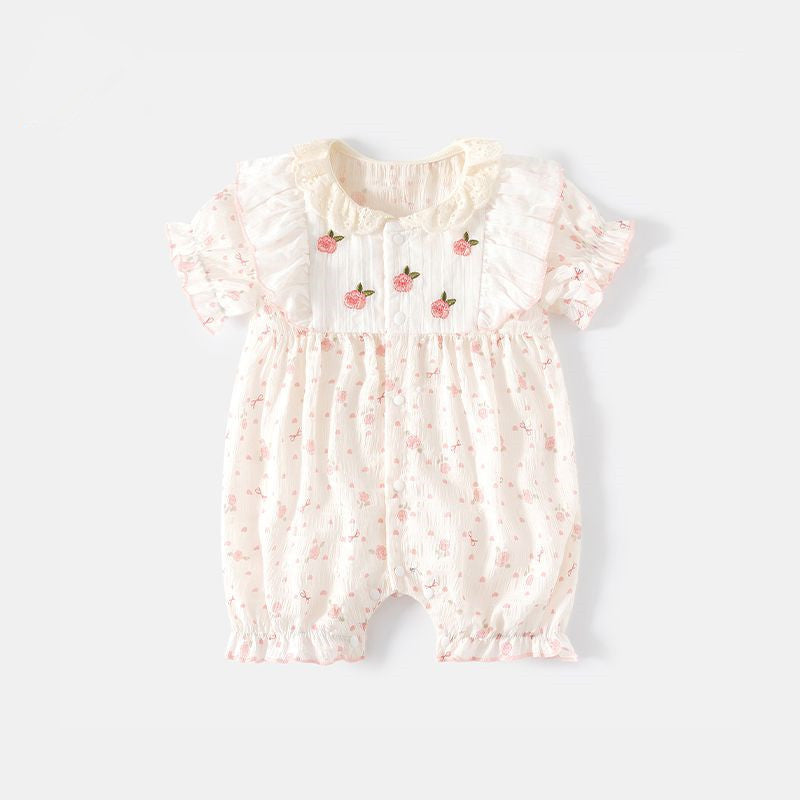 Summer Thin Born Jumpsuit Princess Super Cute Sweet Short Sleeved Jumpsuit, Climbing Suit