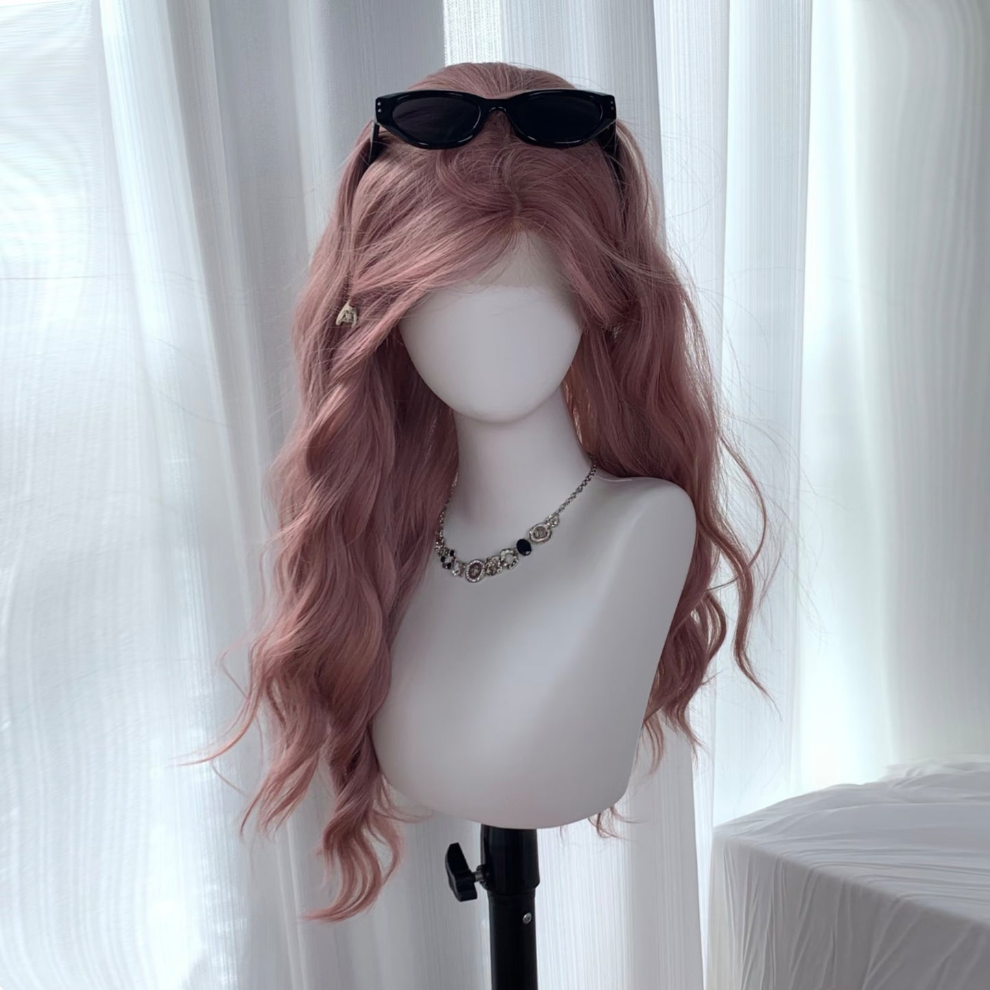 Style Fog Pink Curly Hair Water Ripple Mori Extra Volume Wig Long Curls