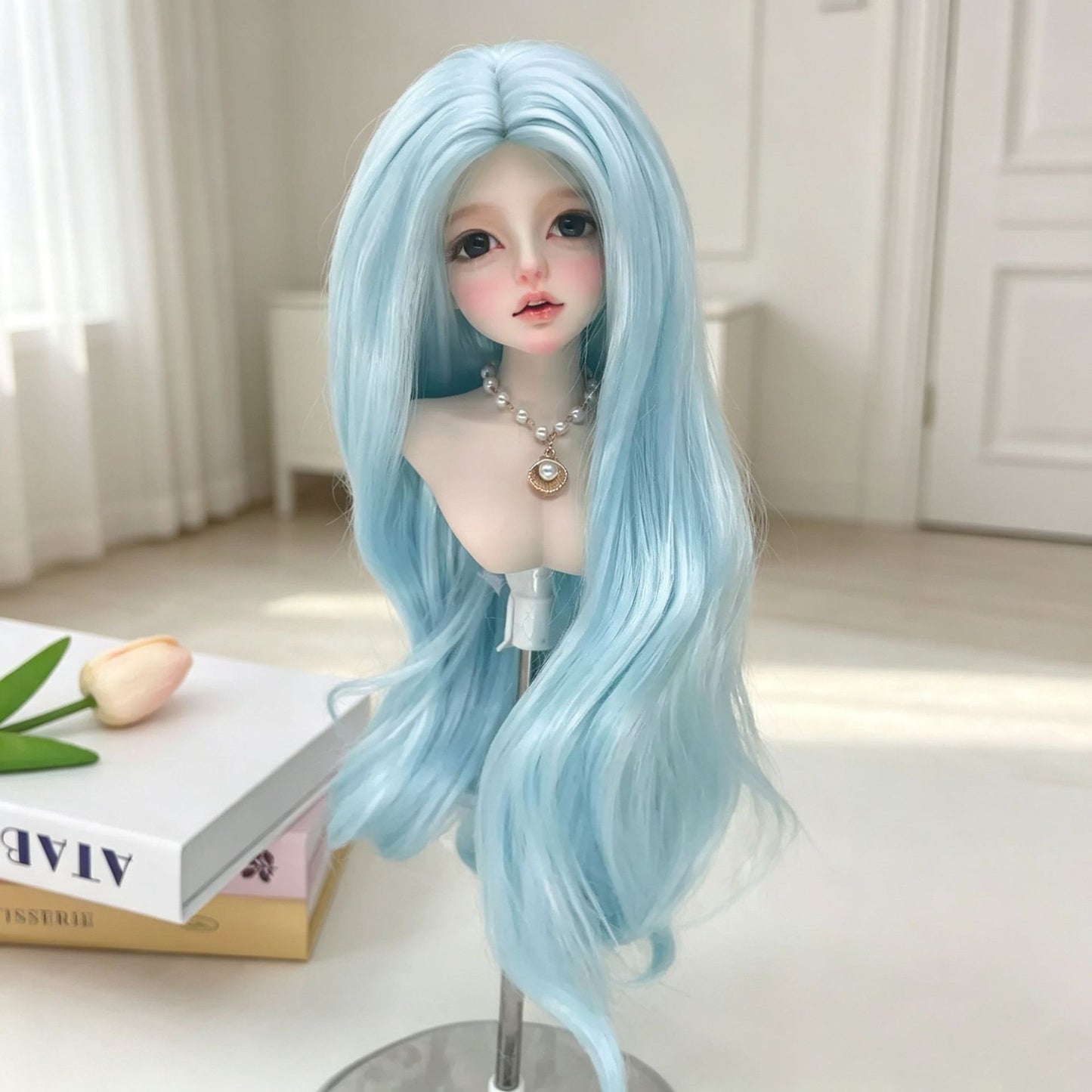 Doll Female Bangs Curly Big Wave Wig Long Curls
