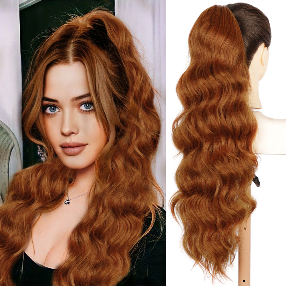 Women's Fiber Drawstring Hair Extension Big Wave Chemical Wig Ponytail