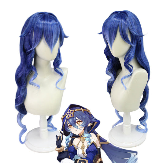 Gradient Color Long Curly Hair Double Cos Wig