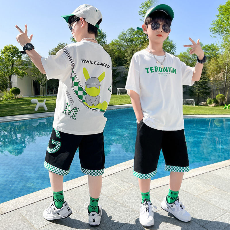 Children's Summer Middle Big Korean Style Fashionable Clothes Handsome Short Children's Suit