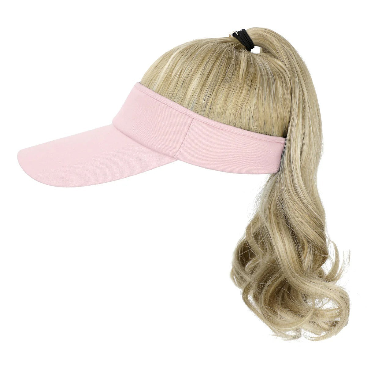Personality Horse Tail Wavy Roll Pink Wig Ponytail