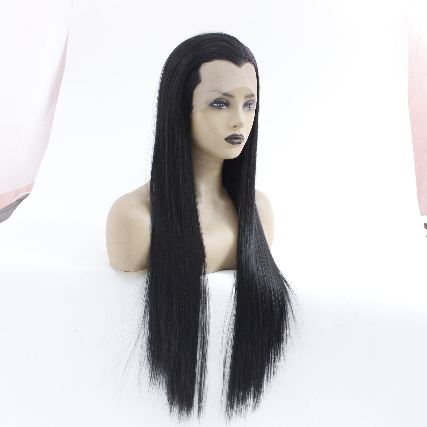 Beauty Pointed Front Lace Black Hair Long Straight Wig