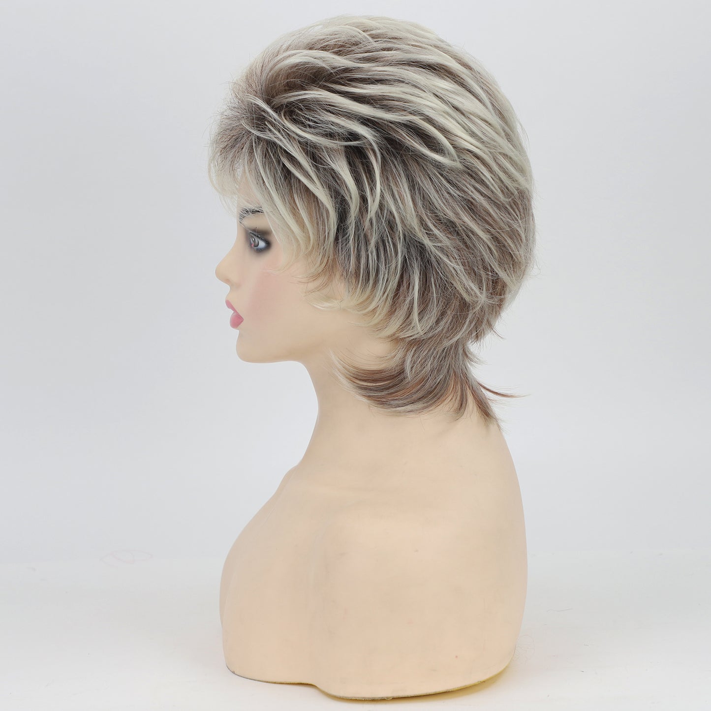 Classic Women's Head Cover Fluffy Lifelike Wig Short Straight Hair