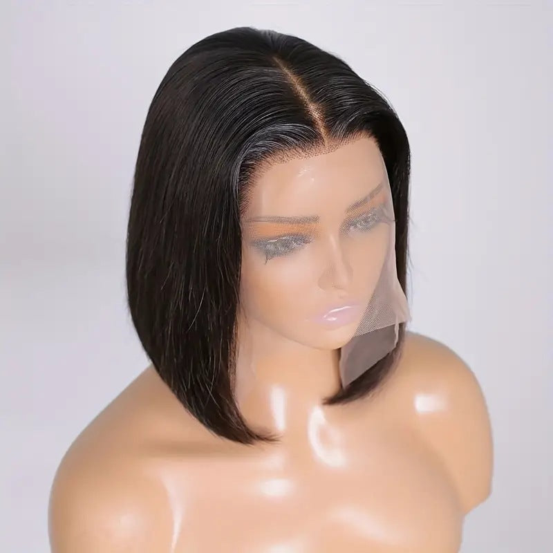 Front Lace Black Head Fiber Mid-length Inner Wig Short Straight Hair