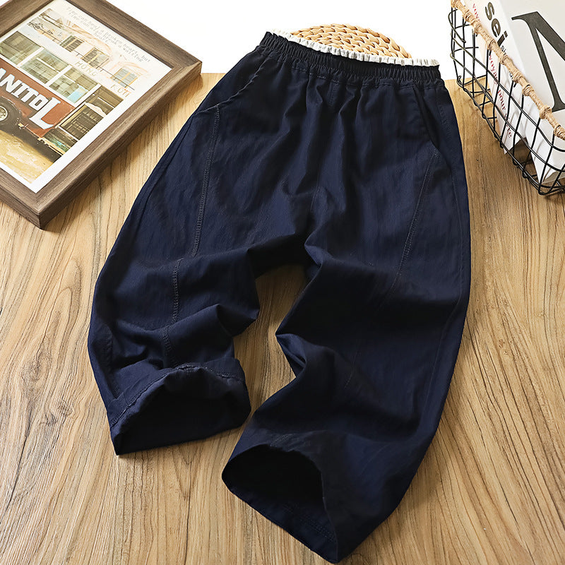 Children's Boy Summer Cool Feeling Trousers Fashion Light Medium Big Children's Pants