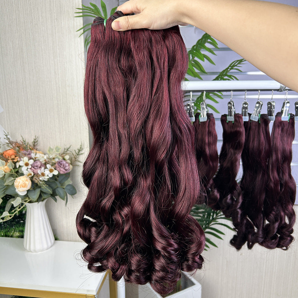 Beautiful Front Lace Weft Headgear Human Real Hair Wig