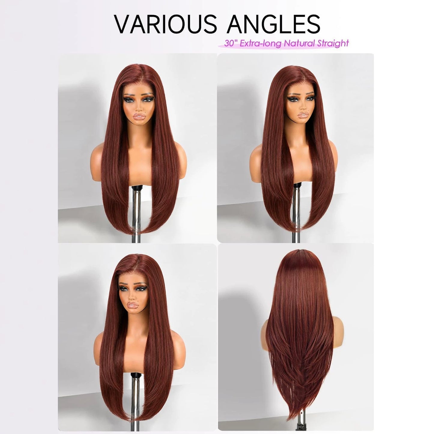 Full Top Chemical Fiber Hair Front Long Straight Wig