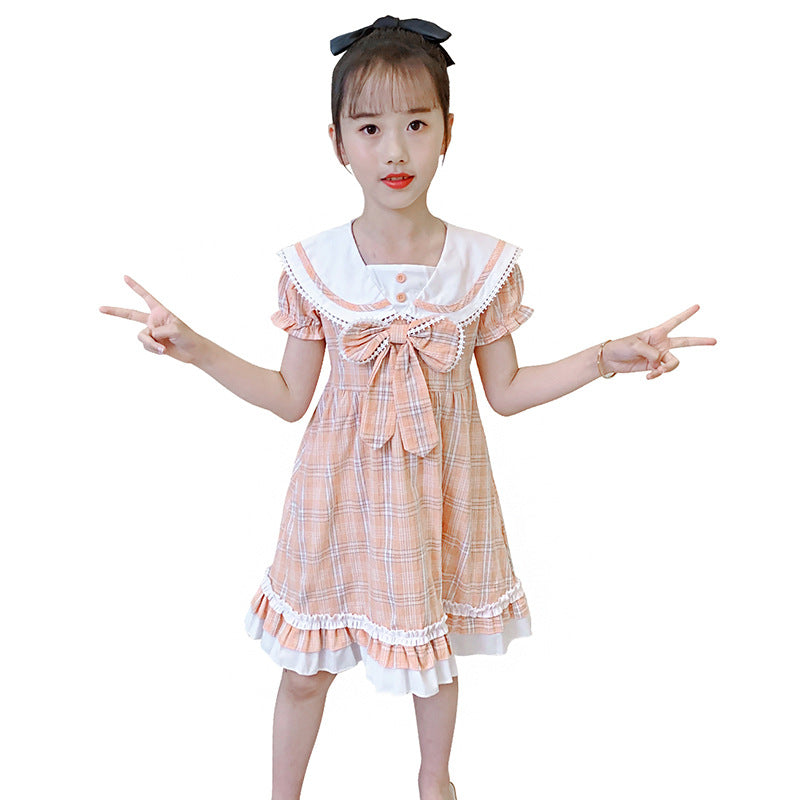 Preppy Style Bow Lolita Skirt Uniform Children's Dress