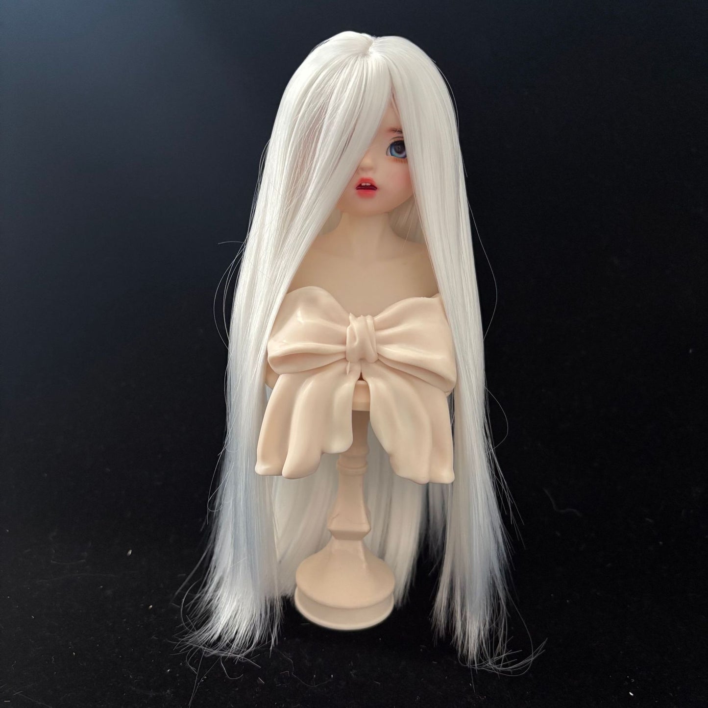 Points Soft Silk Long Bangs Straight Hair Cover Blank Cos Wig