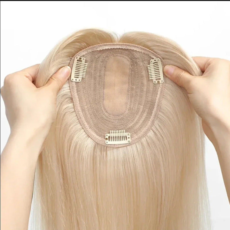 Women's Hair Supplement Piece Machine Spinning Cover Gray Head Increase Imitation Long Straight Wig