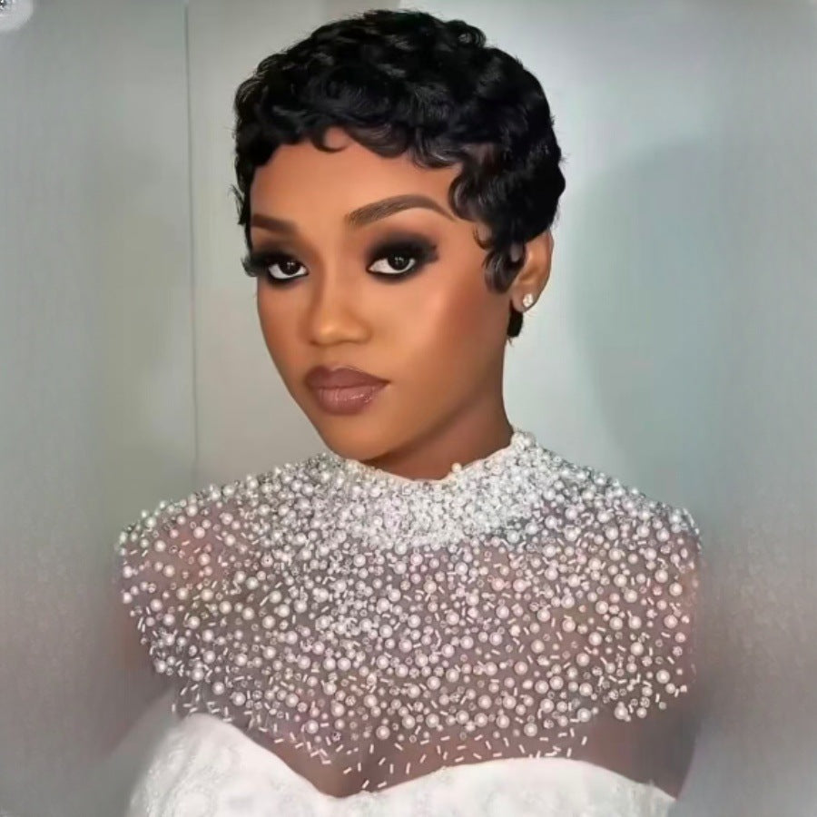 Innovative Casual Beautiful Big Mechanism Cover Real Hair Wig
