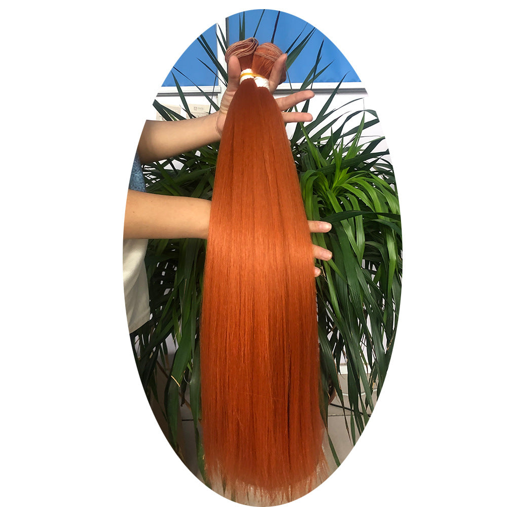 Women's Chemical Fiber African Hair Band Weft Long Straight Wig